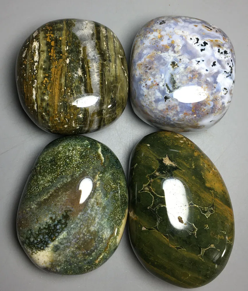 

769g 4pcs High quality RARE NATURAL OCEAN JASPER QUARTZ CRYSTAL egg HEALING crystals stone