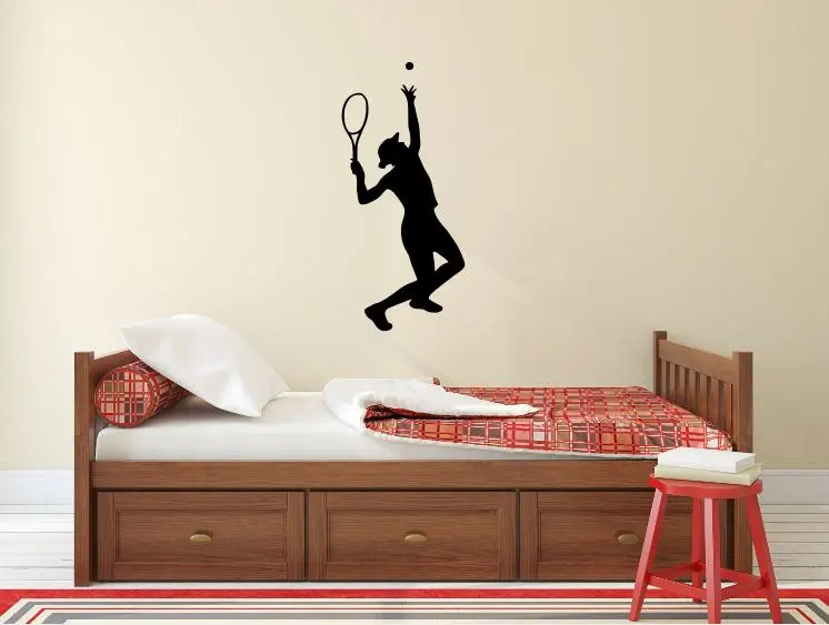 

YOYOYU Wall Sticker Tennis Silhouette Playroom Poster Vinyl Art Decor Sports Active Mural Removeable Sticker J155