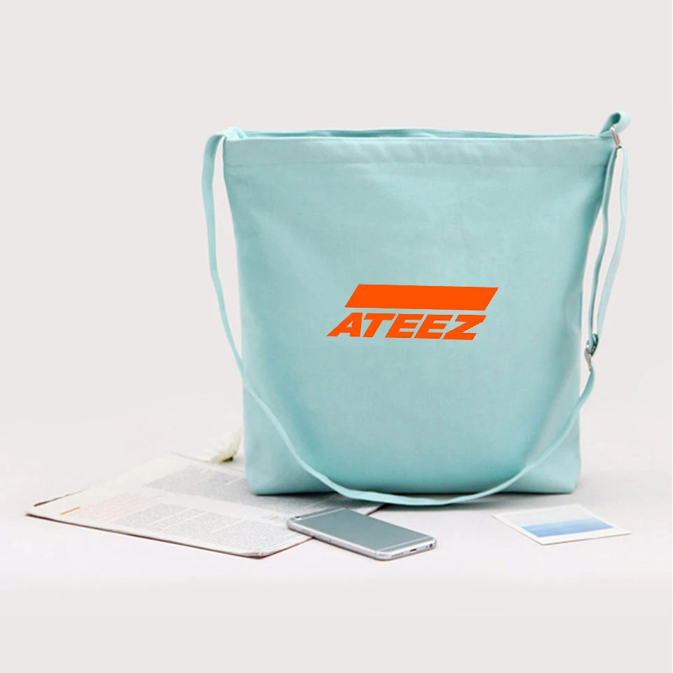 ATEEZ LOGO новые сумки для женщин новые модные сумки через плечо холщовые сумки в стиле хип-хоп Новое поступление вместительные сумки