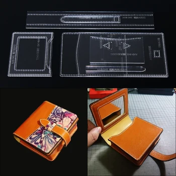 

1set 10.8*9*3cm Acrylic Stencil Template DIY Leather Handmade Craft Cosmetic bag Sewing Pattern