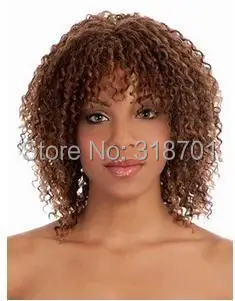 

Fashion Brown and auburn mix  Sexy Heat-resistant Fiber Medium Wig For Woman Free Shipping
