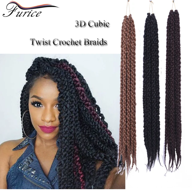 Furice Cubic Twist Afro Crochet Braids Natural Black Synthetic Furice Cubic Twist Afro Crochet Braids Natural Black Synthetic Braiding Hair Extension Ombre