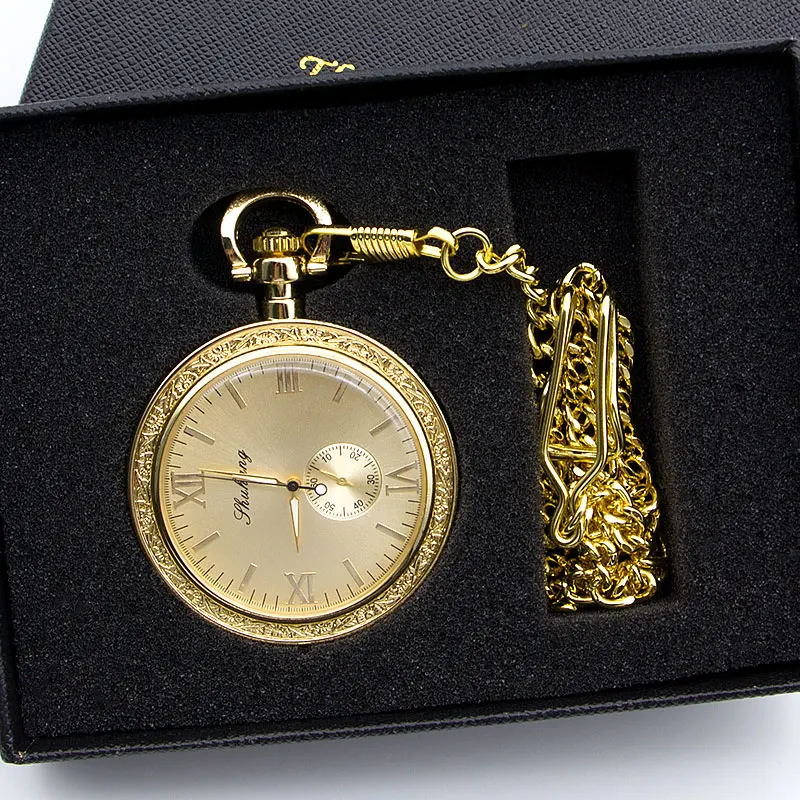 Роскошные карманные часы с открытым лицом и большим циферблатом в римском стиле, механические карманные часы в стиле стимпанк, часы с ручным заводом для мужчин и женщин, PJX1390