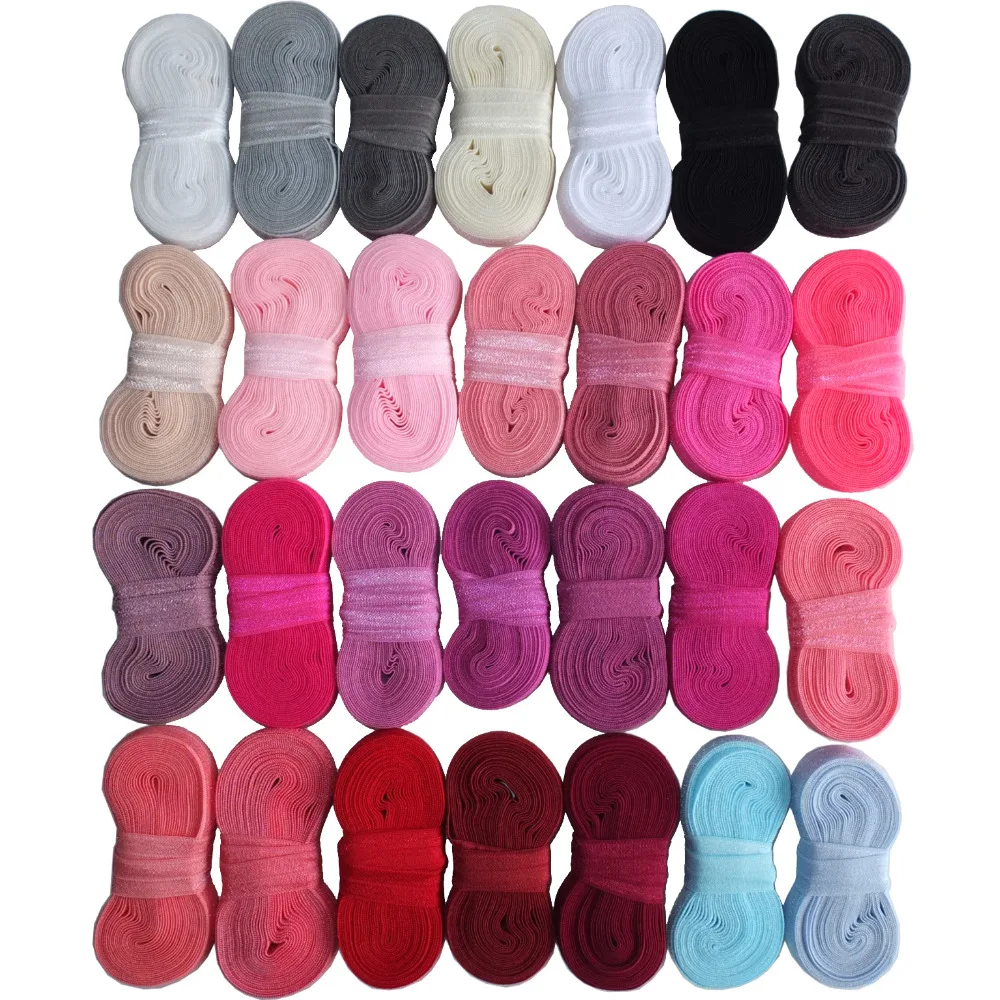 

5 Yards Elastic bands 5/8''Fold Over Elastic Ribbon FOE DIY Garment accessories Sewing Elastic Headband Hair Elastic Hair bow