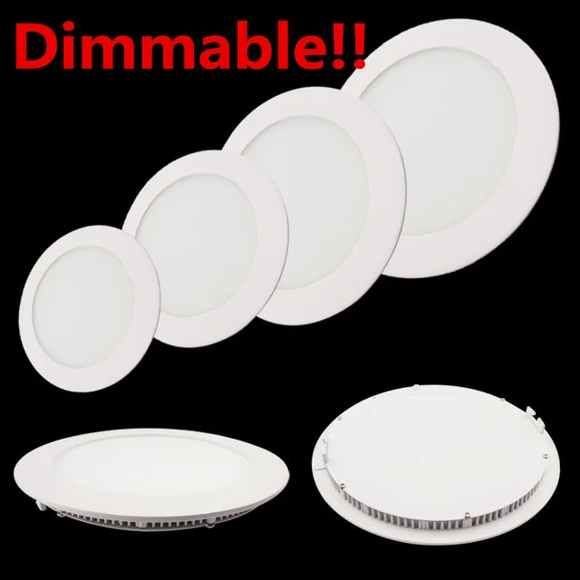 

20pcs/lot Dimmable Ultra thin 3W/4W/6W / 9W / 12W / 15W/ 25W LED Ceiling Recessed Grid Downlight / Slim Round/Square Panel Light