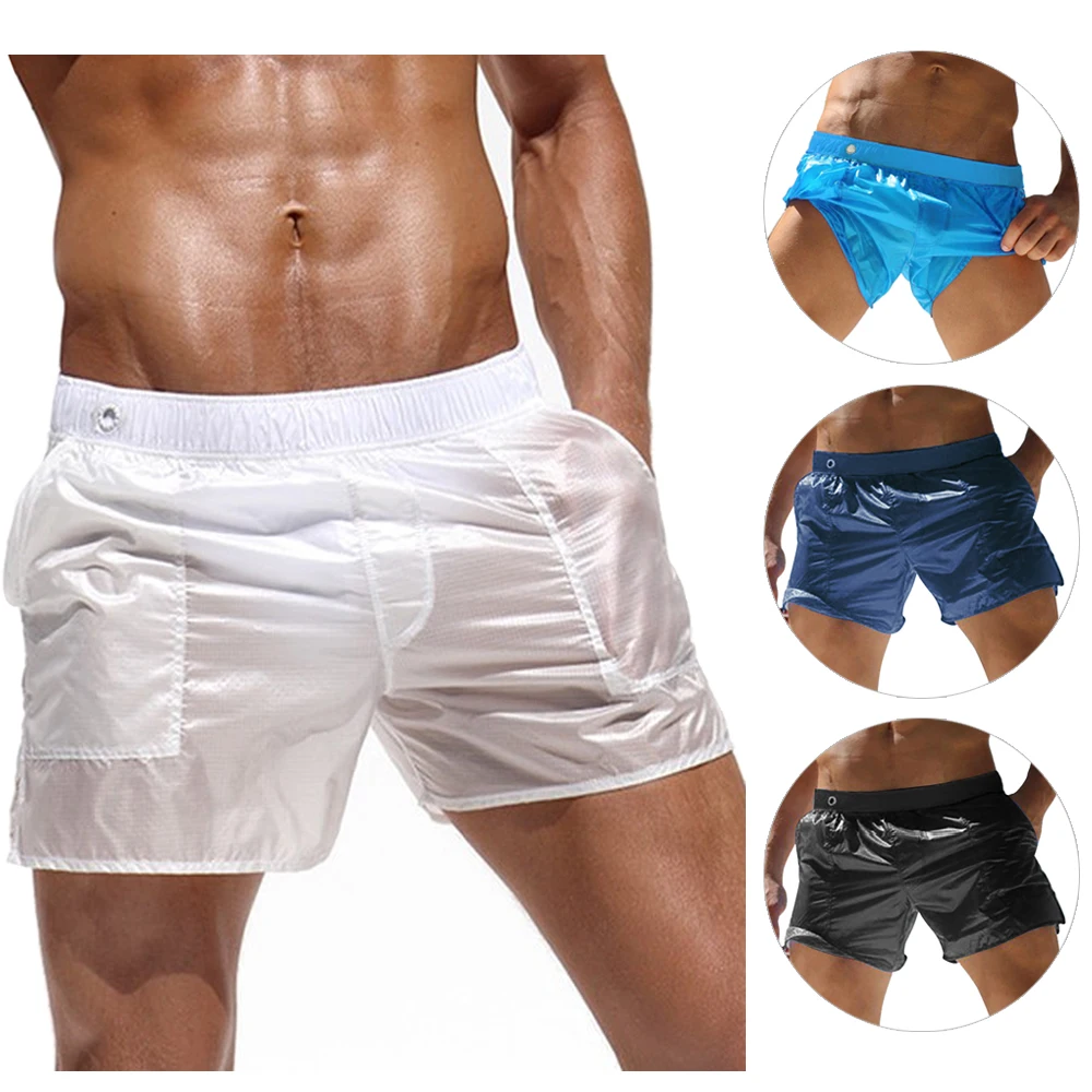 Mens Beach Shorts Modern Color Leaves Summer Casual Quick Dry Short Pants Stretch Swimming Trunks with Pocket
