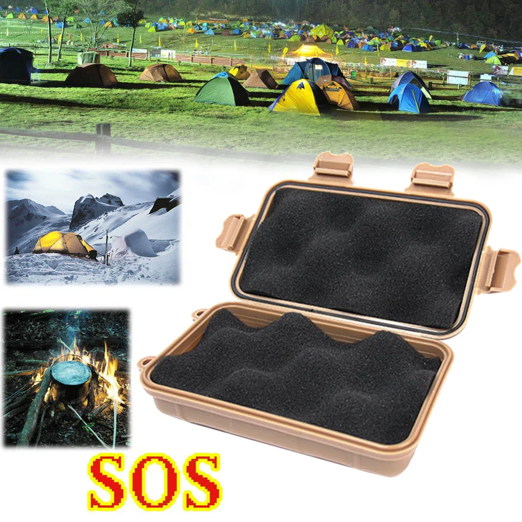 

SOS self-help family Outdoor Sport Camping Hiking Survival Emergency Gear Tool Box Waterproof shockproof Storage Case 13.5*8*4cm
