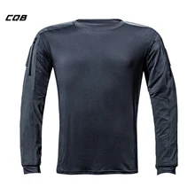 CQB армии рубашка Мужчины Упругие Quick Dry Спортивная футболка Тактический походы Охота, рыбалка одежда в стиле милитари футболка