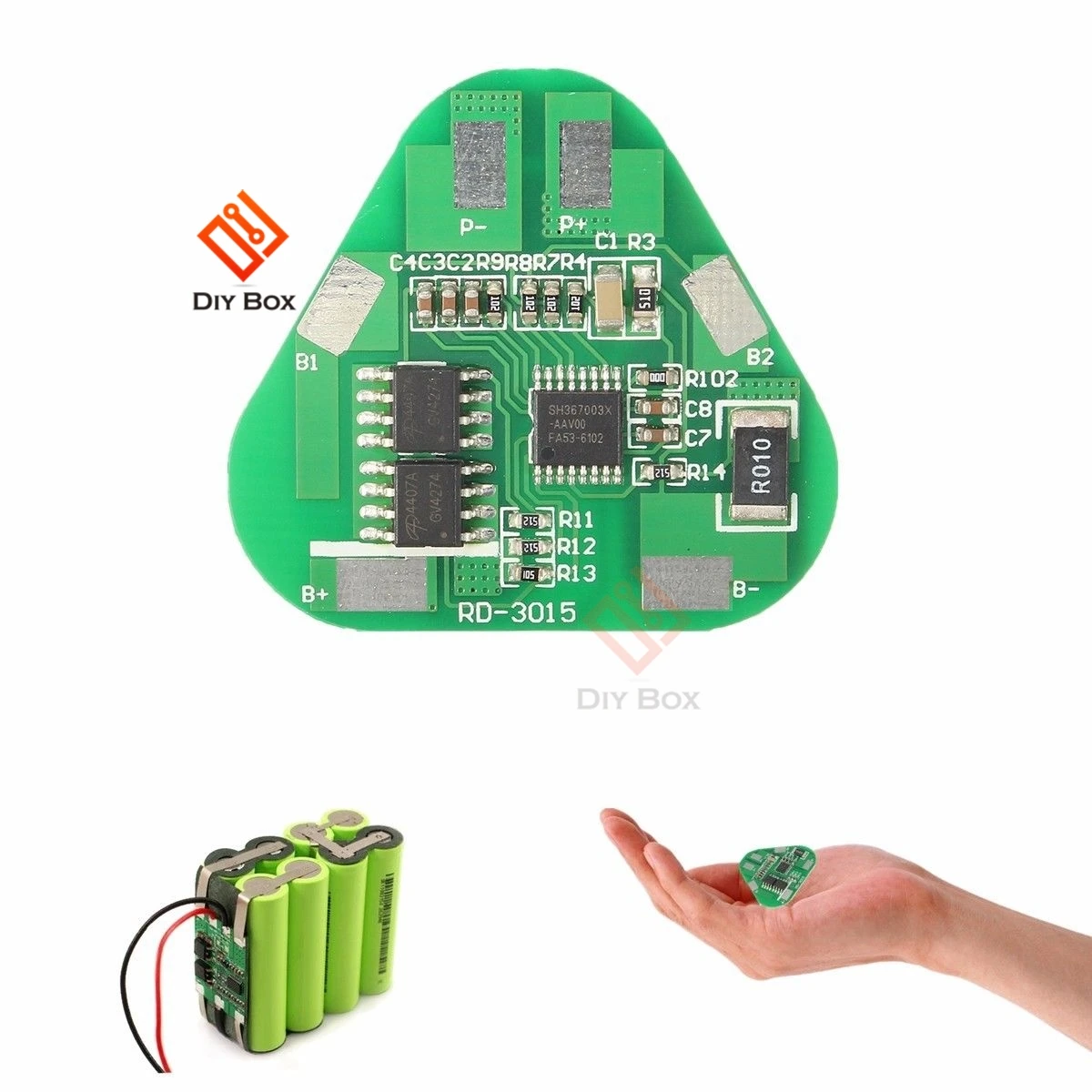 

3S 4A Li-ion Li-Po Cylindrical Prismatic Lithium Polymer Battery Board 3 Cell PCB Module Short Circuit Overcharge Protection