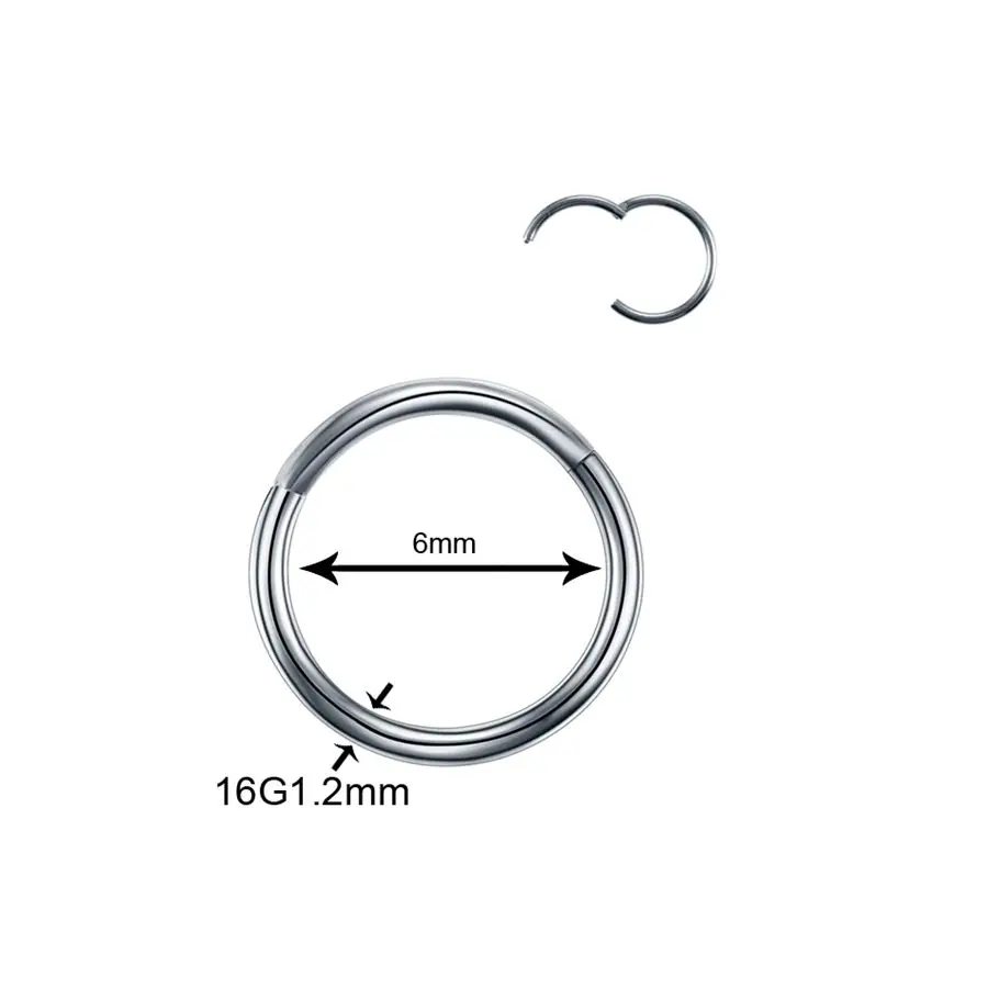 50pcs/lot Titanium Segment Hinged Rings Septum Nose Clicker Piercing Nose Lip Ear Cartilage Helix Eyebrow Piercings Body Jewelry