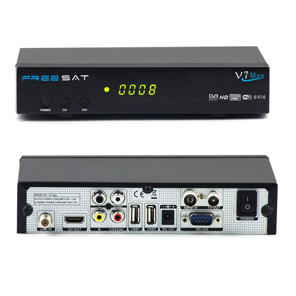 

FREESAT V7 Max Satellite Receiver Ship From Spain 1080P FULL HD DVB-S2 Support Newcam YouTube Youporn TV Box