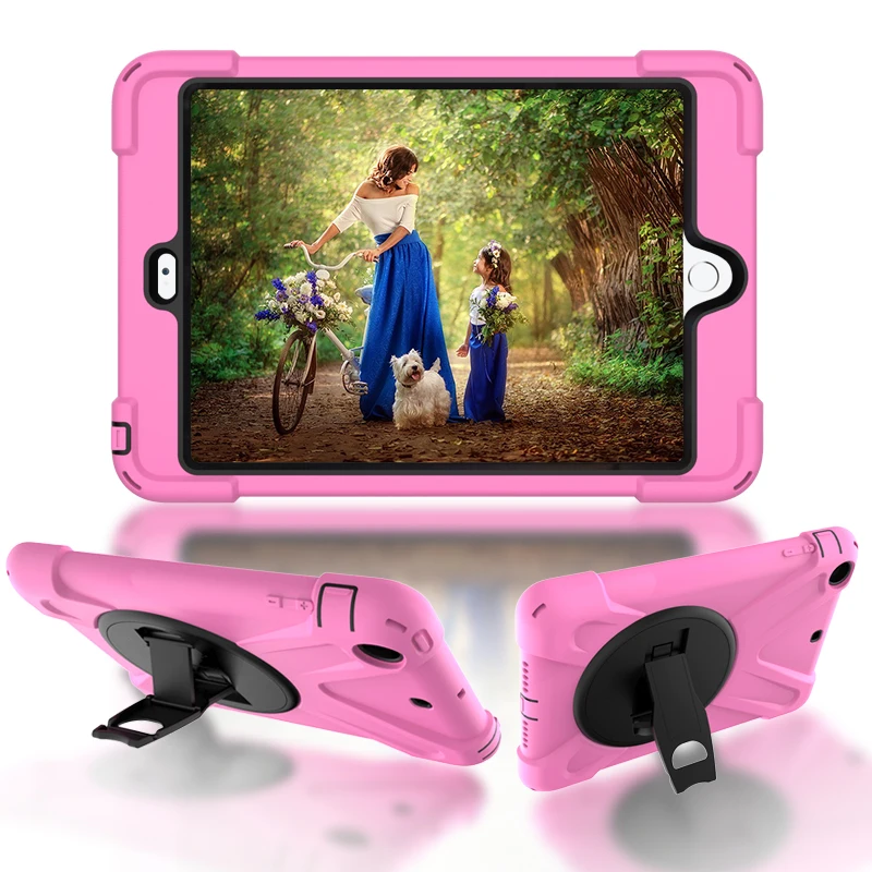 

Shockproof Cover Drop Resistance Full Body Protective Cover For iPad mini 1 2 3 4 Shockproof Soft Rubber Kickstand Case+gifts