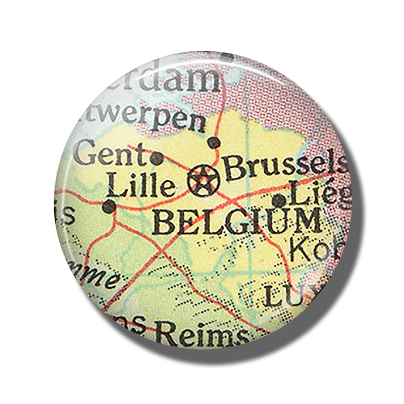 

Belgium Map 30MM Fridge Magnet The Kingdom of Belgium Map Glass Cabochon Magnetic Refrigerator Stickers Note Holder Home Decor