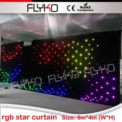 4*6 м DMX LED star шторы RGBW/один светодио дный для DJ применение, этап фон ткань с бесплатной доставкой