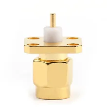 Areyourshop SMA штекер разъем Шасси Панель Крепление 4 отверстия панель фланец припой адаптер Conn