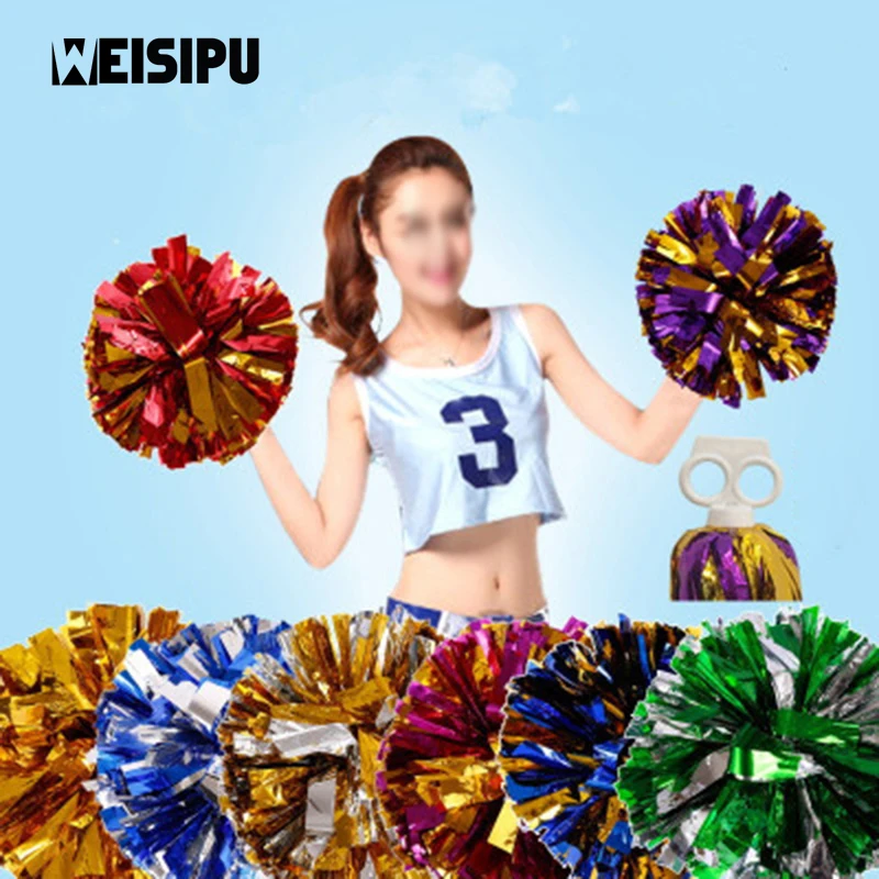 WEISIPU 1pcs Handheld Pom Poms Cheerleader Cheerleading Cheer Dance
