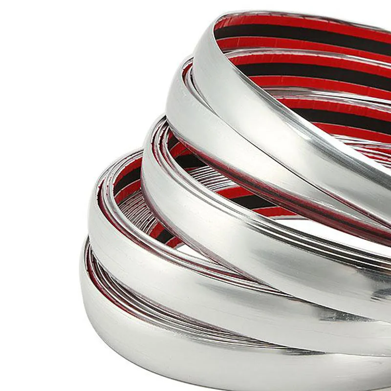 6MM 10MM 20MM 25MM Door Moulding Chrome Silver Trim Strip Edge Guard