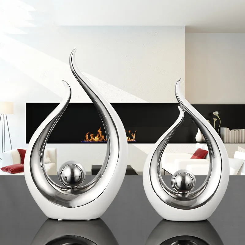 Goedkoop Water Drop Ornamenten Creatieve Woonkamer TV Wijnkast Moderne Keramische Home Decoratie Keramische Ambacht Valentijnsdag Gift
