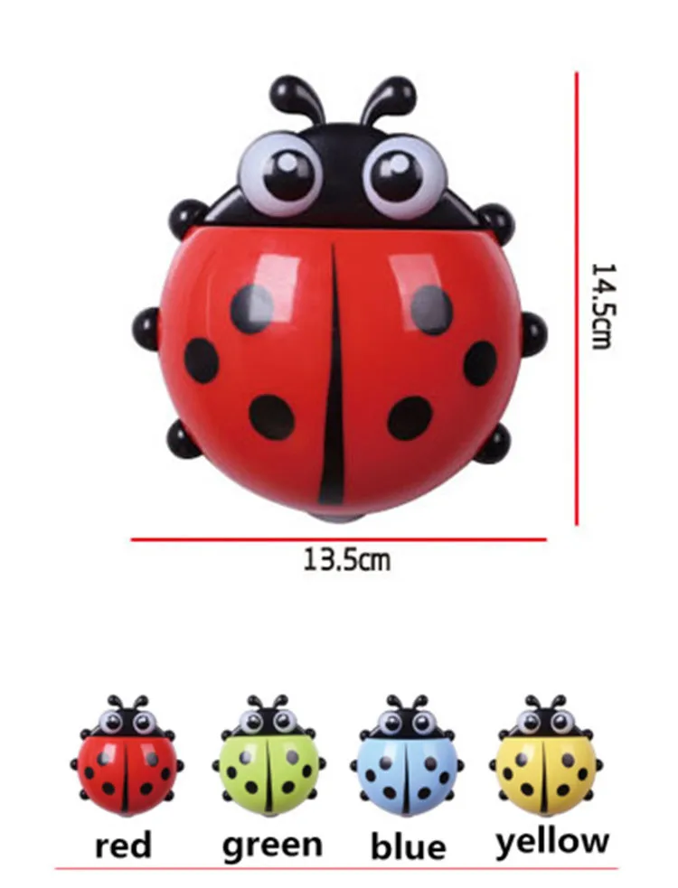 Мультфильм Божья коровка формованный держатель для зубной щетки с присоской зубная паста полка для ванной Аксессуары