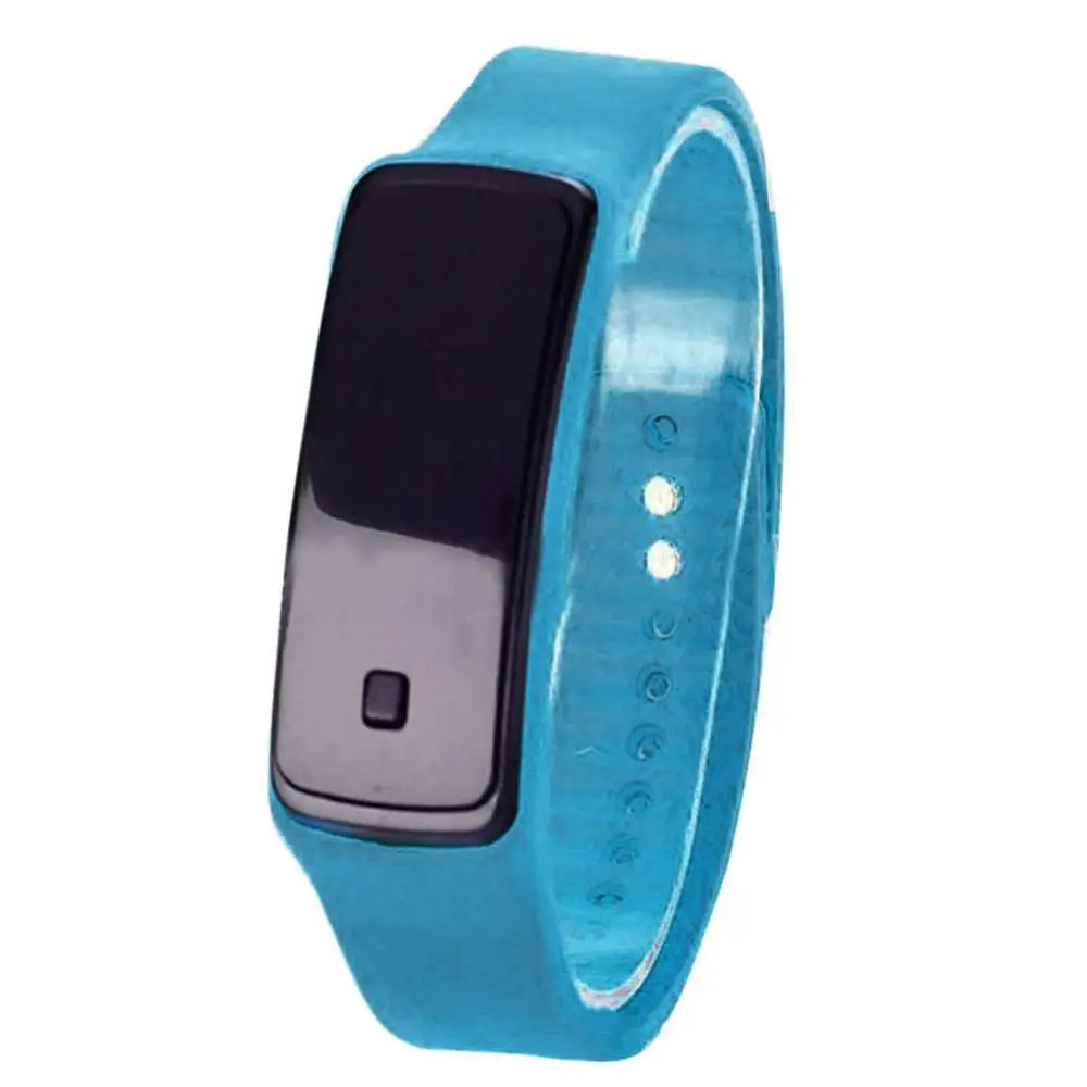 Спортивные светодиодный цифровые часы силиконовый резиновый экран браслет часы яркого цвета модные женские мужские водонепроницаемые наручные часы LL - Цвет: Sky Blue