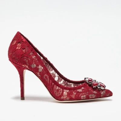 Claret Heel 9cm Кружевные туфли-лодочки ярких цветов; женские туфли-гладиаторы с острым закрытым носком; удобные женские туфли-лодочки из натуральной кожи; Zapatos - Цвет: Claret Heel 9cm