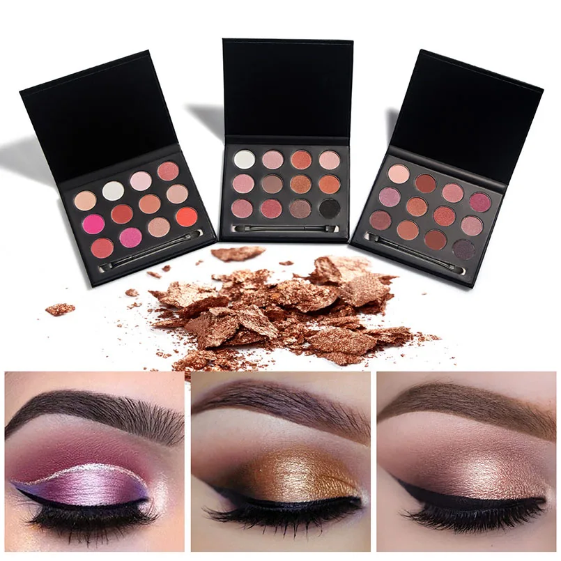 

HUAMINALI Smokey Nude 12 Color Eye Shadow Shimmer Matte Eyeshadow Pallette with Brush Long Lasting Eyeshadow Pigment Maquiagem