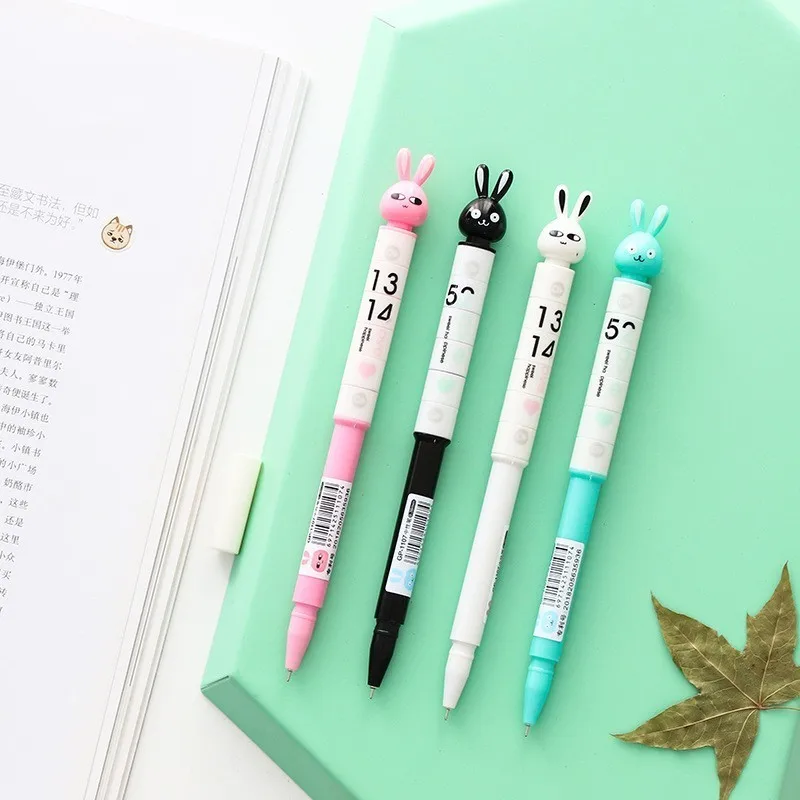 

1PCS Lovely New Cartoon Long Ears Bunny Gel Pen Student Stationery Novelty Gift School Material Office Supplies