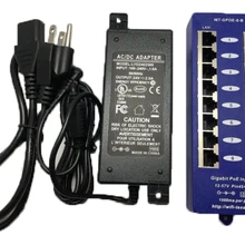 8 Порты и разъёмы Gigabit Мощность over Ethernet Инжектор для 802.3af/пассивный 802.3at устройств с 24v60w Питание: GPOE-8B-24v60w