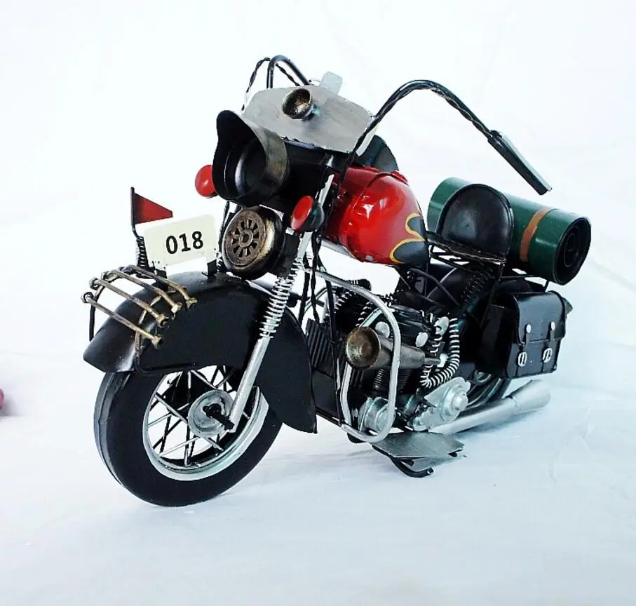 

vintage Distressed antique retro wilder rider motorcycle iron hand-made craft model for home coffee bar ornaments decoration