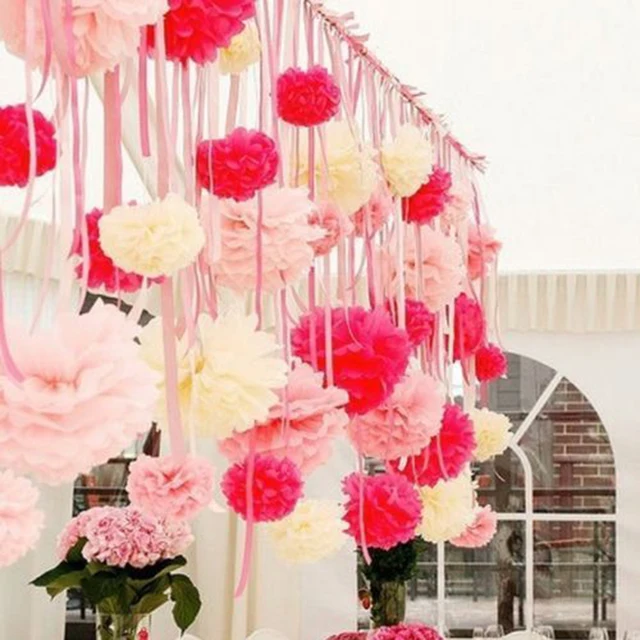 diskret at føre restaurant 6pcs 15cm 6inch Decorative Tissue Paper Pom Pom Flowers Wedding Decoration  | Weddingshop 24