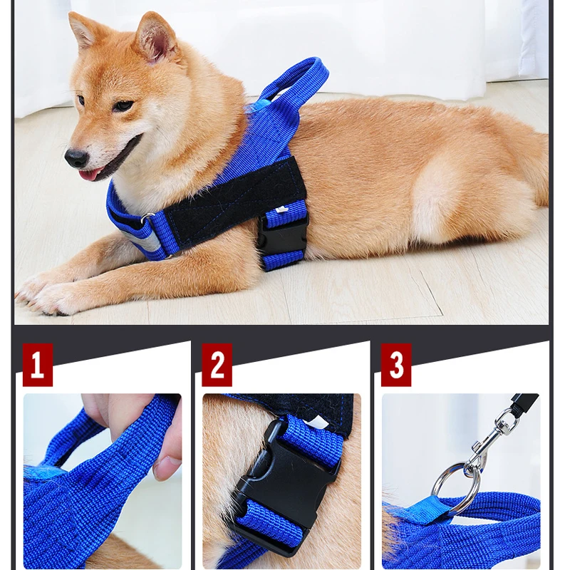 

Large Dog Walking Harness Reflective Service Dog Vest Pet Shop Dog Acessories Adjustable Pet Hand Rope S-XXL Size