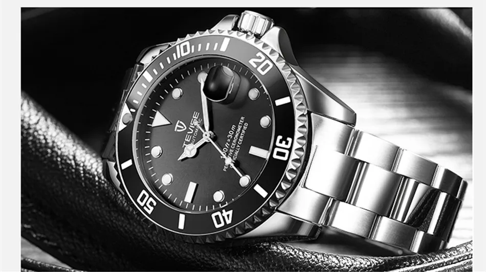 TEVISE Green Watch Men Automatic Mechanical Anti-Scratch Rotatable Outer Ring Waterproof Luminous Mens Watches Top Brand Luxury most accurate mechanical watch