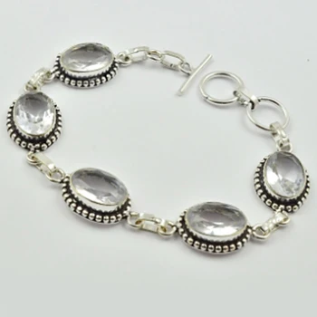 

White Topas Bracelet , 20 cm, B2882