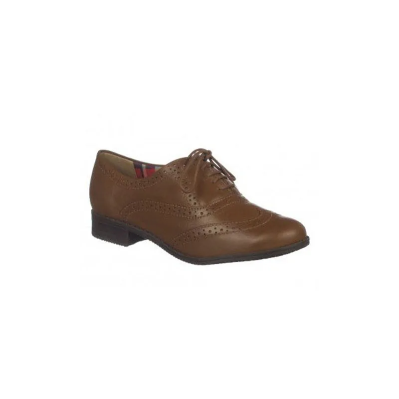 Noble Rond Oxfords Vintage Élégant up Incomparable Fsj Sexy Automne Foncé Brun Femmes Fsj01 Printemps Bout Derbies Des Dentelle Généreux BEqcn0OFnW