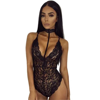 Summer Women Sexy Lace Sleeveless Skinny Jumpsuit Ladies Backless Body Sexy Lace Up Siamese Playsuit Jumpsuit Bodysuit YF278