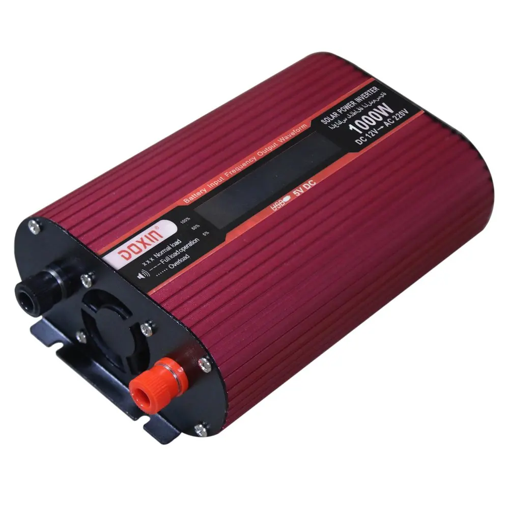 

2018 1000W Professional Solar Power Inverter USB DC 12V to AC 220V LCD Display Fan Cooling Car Universal Converter