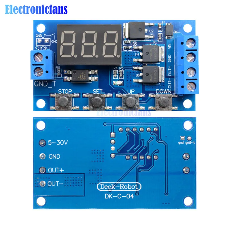 

12 24V Circuit Board MOS Tube Control Module Trigger Cycle Timer Delay Switch Conduction Indication LED Anti-reverse Protection