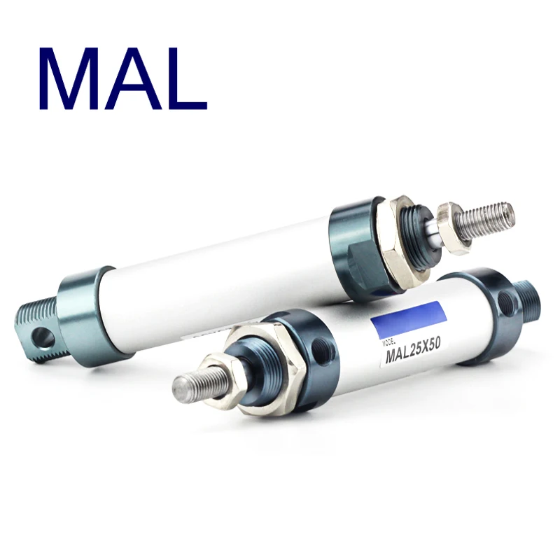 1 Pcs Air Cylinder MAL25x50 25mm Bore 50mm Stroke Single Rod Double Acting 