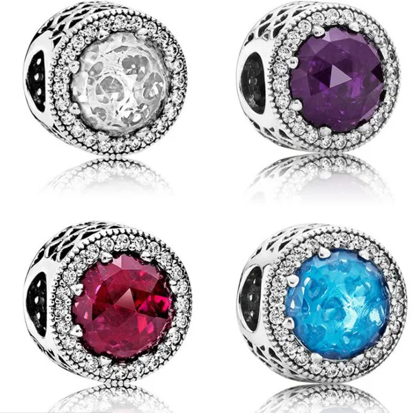 

Btuamb Simple Style Small Statement Crystal Charm Beads Fit European Pandora Bracelets & Bangles for Women DIY Making Jewelry