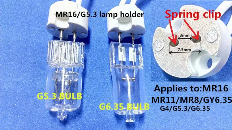 5 шт. прожектор mr16 база MR11 держатель MR16 держатель G5.3 держатель лампы g6.35 керамическая лампа база g5.3 держатель разъема gy6.35 база MR8