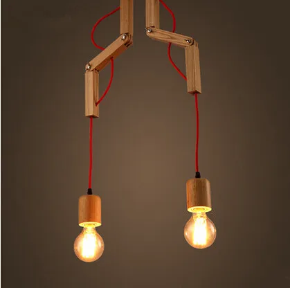 

Nordic Modern Wooden LED Pendant Light With 2 Lights Fixtures For Dining Room Hanging Lamp Indoor Lighting Suspension Luminaire