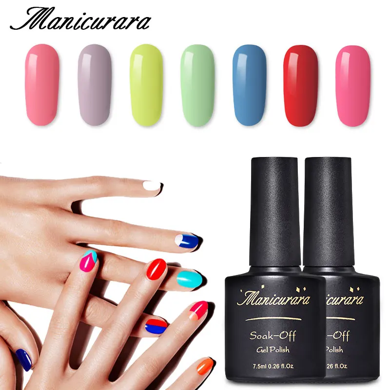

Manicurara 7.5ml UV Macaron Gel Nail Polish Lacquer Glitter Gel Polish Base Top Coat Nail Varnish Semi Permanent Nails Art
