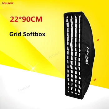 

Godox 22*90CM Long flash Softbox with grid Bowens Mount Studio Softbox Foldable and Portable easy to install CD50 T11
