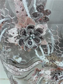 

High Quality 2018 Mesh African Lace Fabric Latest Sequins French Net Lace Fabric Guipure Bride Nigerian Lace Fabrics