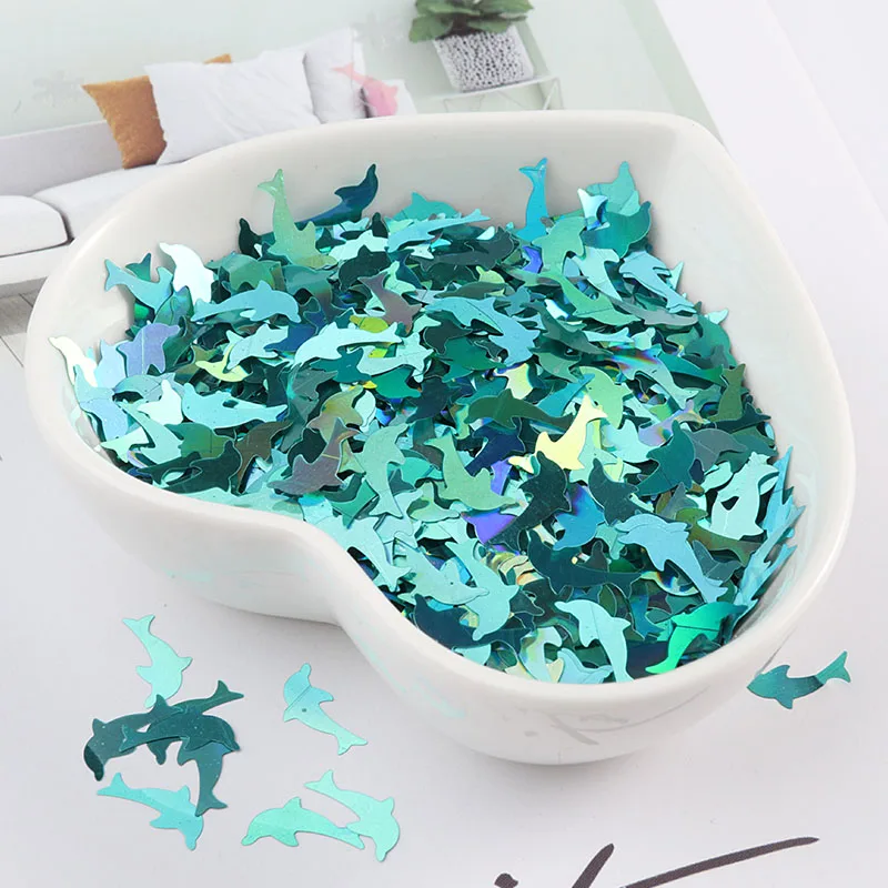 5*9mm Ultrathin Dolphin Shape Sequins 10g/Pack Nail Glitters Mini Paillettes Eo-Friendly PET Sequin For Nail art Wedding Craft