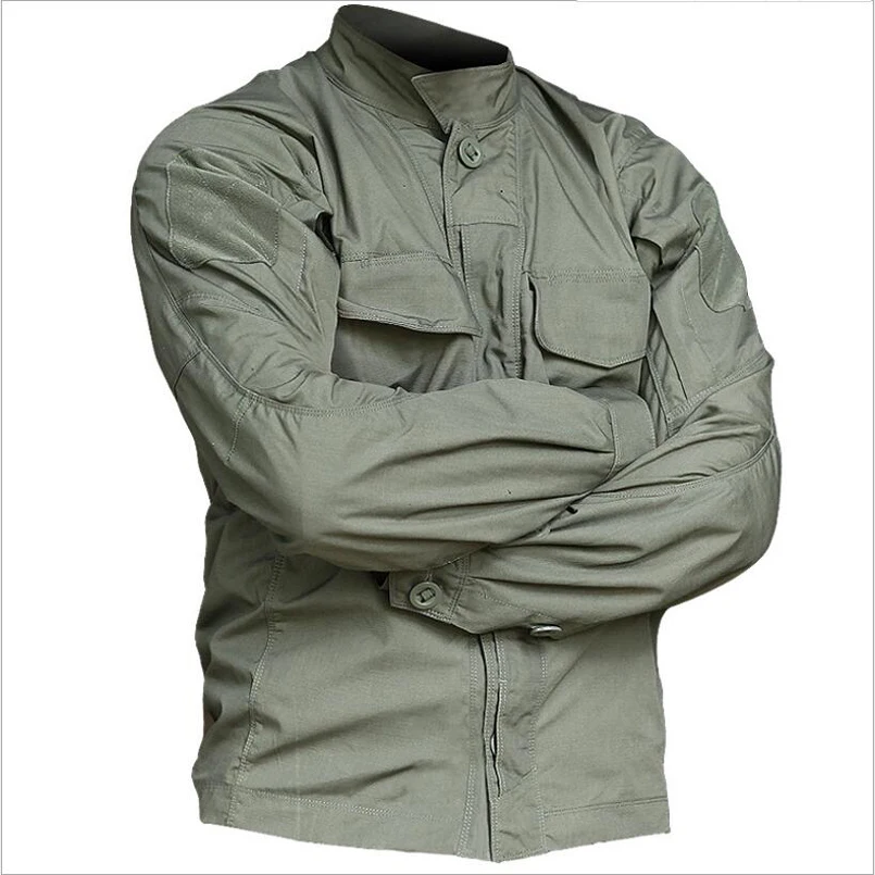 

2019 Military Tactical Long Sleeve Camouflage Shirt Men Spring Summer Cargo Shirt Army Soldiers Combat Multi-Pockets Uniform