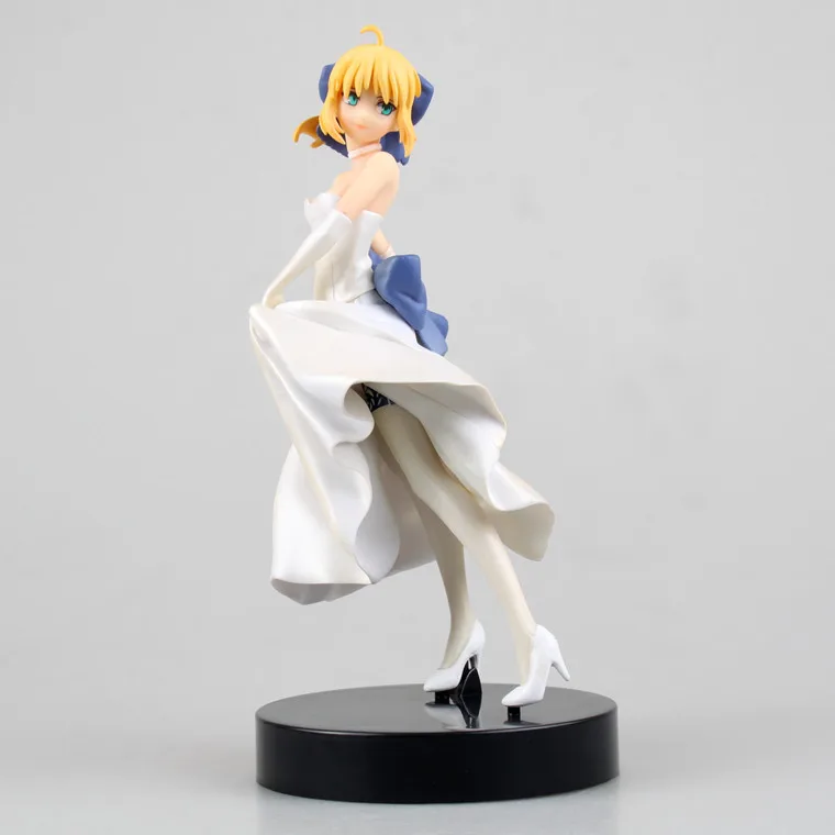 21cm Fate Stay Night Saber White dress Action Figures PVC Collection ...