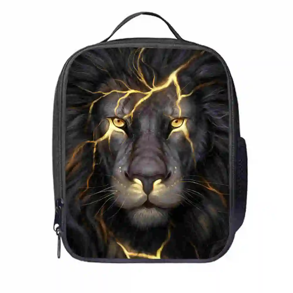 Bolsa de Cão Leão Almoço Personalizado Mulheres Homens Adolescentes Meninos Meninas Garoto Escola Tote Caixa Térmica Cooler Duplas