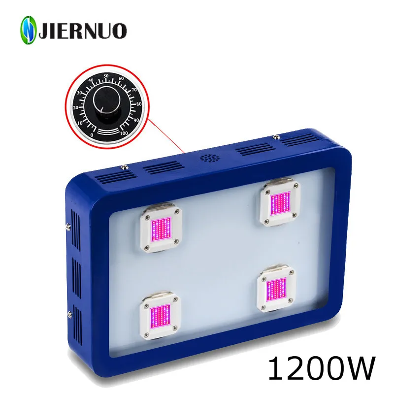

JIERNUO 1200W Dimmable LED Grow Light BESTVA X4 Full Spectrum 410-730nm LED Plant Lamp Blue/white growth lamp for Indoor Plants