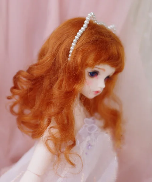 BJD кукла парики красный цвет редиски из мохера парики для 1/3 1/4 1/6 1/8 1/12 BJD DD SD MSD YOSD кукла длинные вьющиеся волосы парики аксессуары для куклы